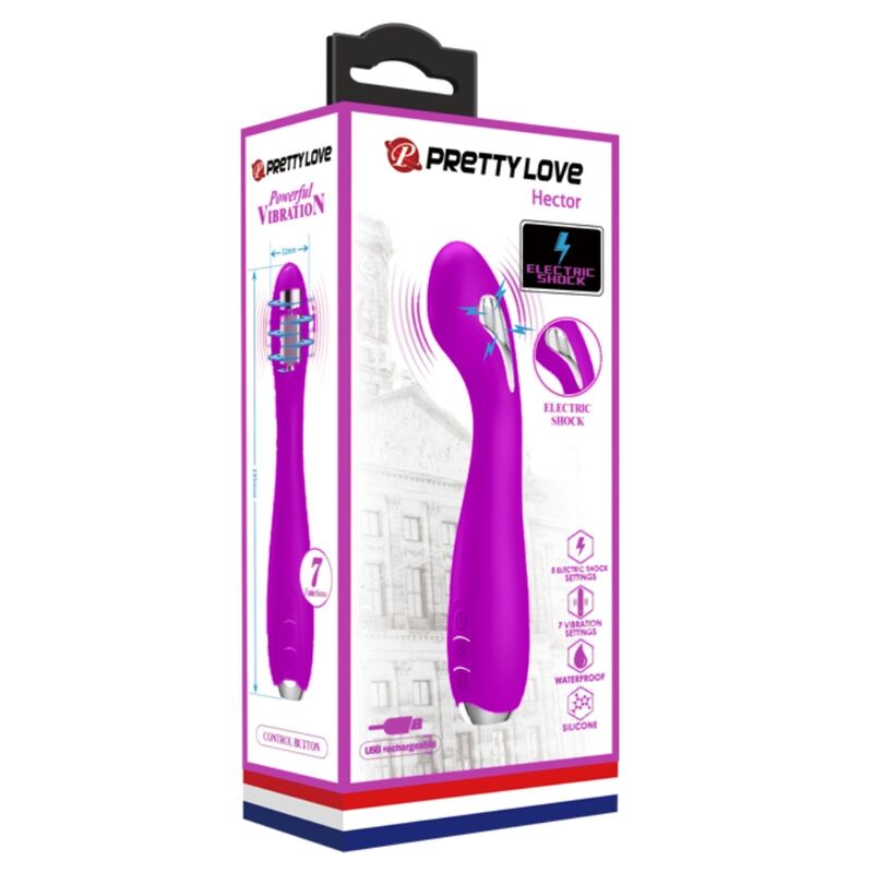 PRETTY LOVE - VIBRATEUR ÉLECTROCHOC RECHARGEABLE HECTOR-IMPERMÉABLE VIOLET PRETTY LOVE FLIRTATION