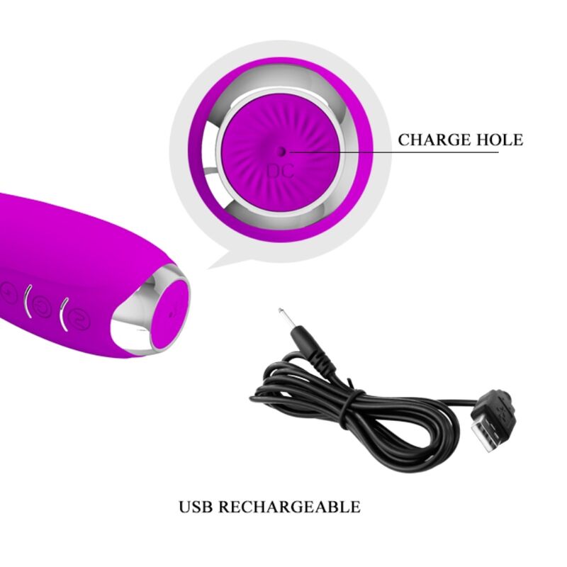 PRETTY LOVE - VIBRATEUR ÉLECTROCHOC RECHARGEABLE HECTOR-IMPERMÉABLE VIOLET PRETTY LOVE FLIRTATION