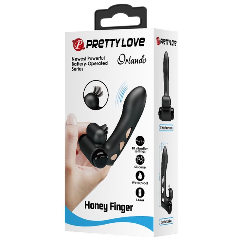 PRETTY LOVE - COUVERCLE DE DOIGT VIBRATEUR ORLANDO NOIR PRETTY LOVE MALE