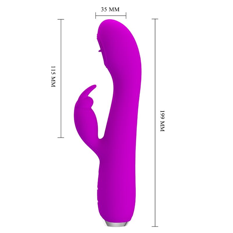 PRETTY LOVE - VIBRATEUR RECHARGEABLE RACHEL AVEC VENTOUSE VIOLETTE PRETTY LOVE C-TYPE