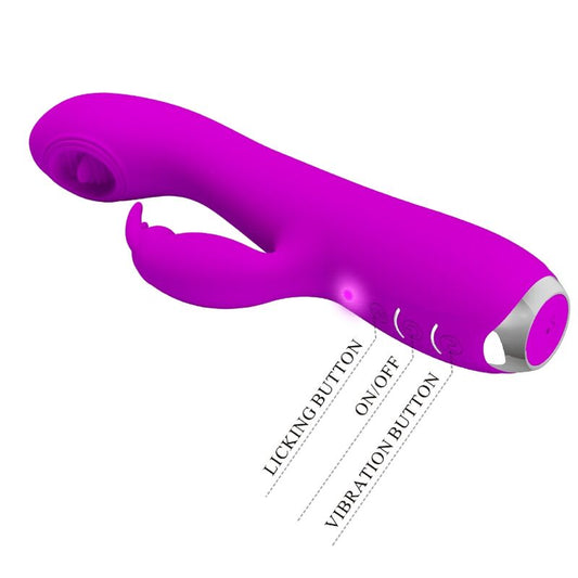PRETTY LOVE - VIBRATEUR RECHARGEABLE RACHEL AVEC VENTOUSE VIOLETTE PRETTY LOVE C-TYPE