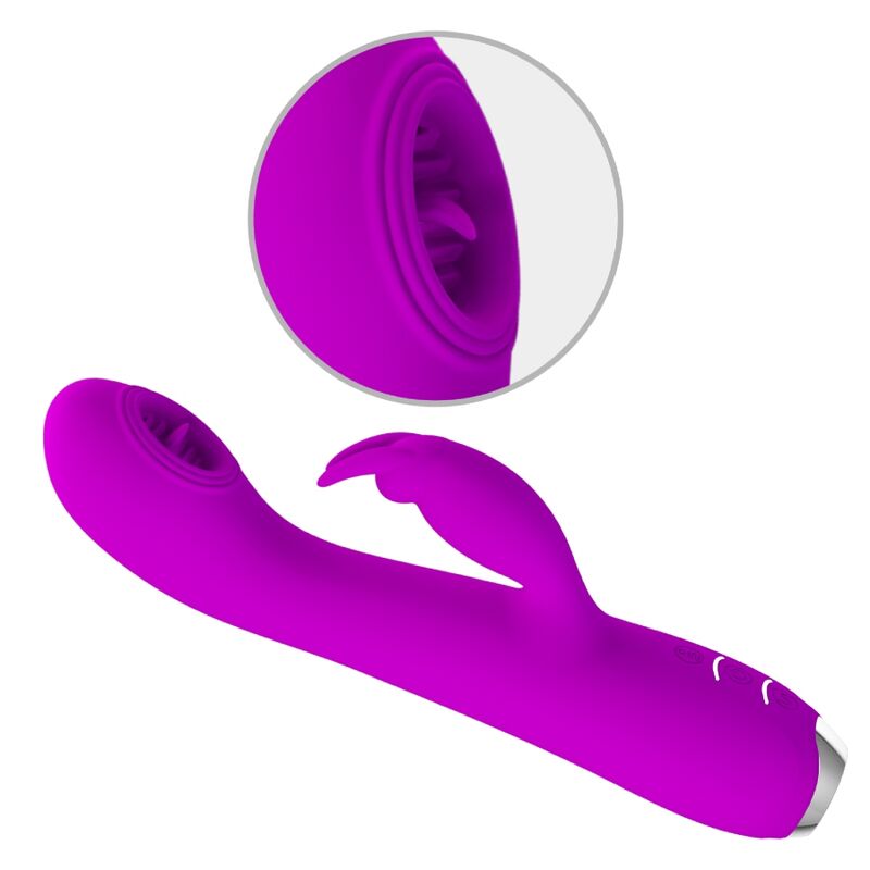 PRETTY LOVE - VIBRATEUR RECHARGEABLE RACHEL AVEC VENTOUSE VIOLETTE PRETTY LOVE C-TYPE