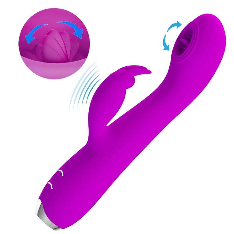 PRETTY LOVE - VIBRATEUR RECHARGEABLE RACHEL AVEC VENTOUSE VIOLETTE PRETTY LOVE C-TYPE