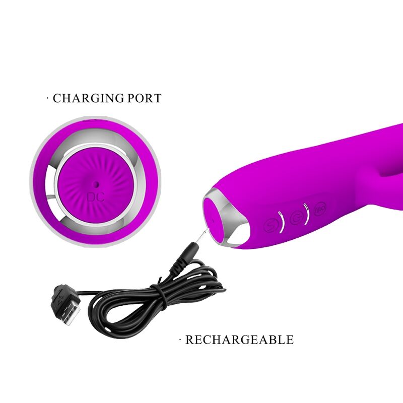 PRETTY LOVE - VIBRATEUR RECHARGEABLE REGINA - GEL À ASPIRATION VIOLET PRETTY LOVE C-TYPE