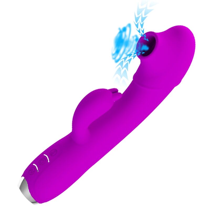 PRETTY LOVE - VIBRATEUR RECHARGEABLE REGINA - GEL À ASPIRATION VIOLET PRETTY LOVE C-TYPE