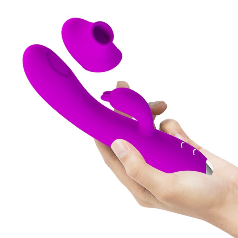 PRETTY LOVE - VIBRATEUR RECHARGEABLE REGINA - GEL À ASPIRATION VIOLET PRETTY LOVE C-TYPE
