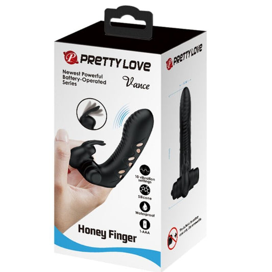 PRETTY LOVE - COUVERCLE DE DOIGT VIBRATEUR LAPIN NOIR VANCE PRETTY LOVE MALE