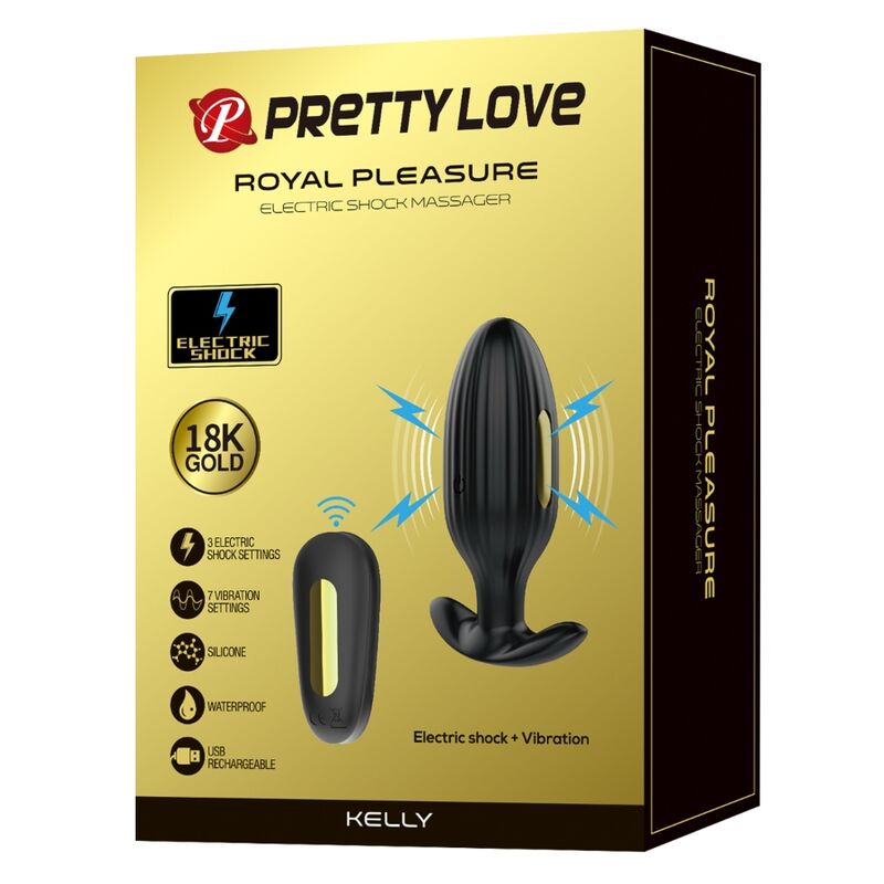 PRETTY LOVE - VIBRATEUR ANAL RECHARGEABLE KELLY PLUG NOIR PRETTY LOVE BOTTOM