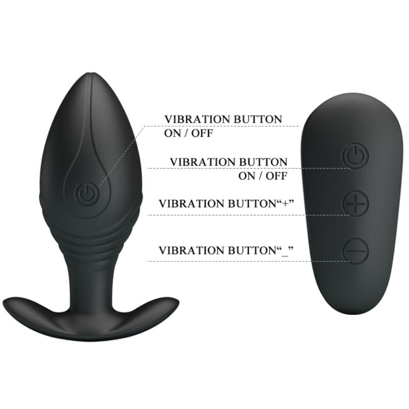 PRETTY LOVE - VIBRATEUR RECHARGEABLE REGINA ANAL PLUG NOIR PRETTY LOVE BOTTOM