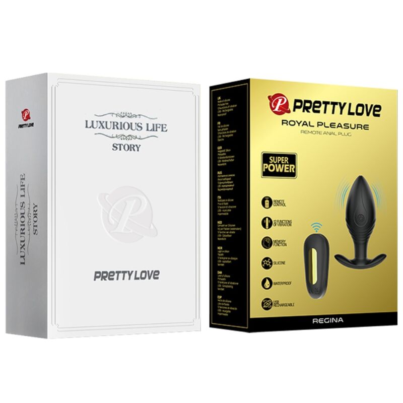 PRETTY LOVE - VIBRATEUR RECHARGEABLE REGINA ANAL PLUG NOIR PRETTY LOVE BOTTOM