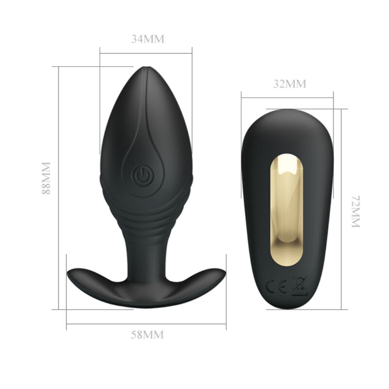 PRETTY LOVE - VIBRATEUR RECHARGEABLE REGINA ANAL PLUG NOIR PRETTY LOVE BOTTOM