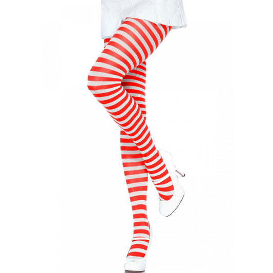 LEG AVENUE - COLLANTS  RAYURES BLANC/ROUGE LEG AVENUE HOSIERY