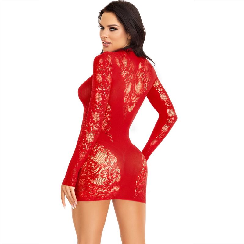 LEG AVENUE - MINI ROBE AVEC DENTELLE MANCHES LONGUES ROUGE LEG AVENUE DRESSES