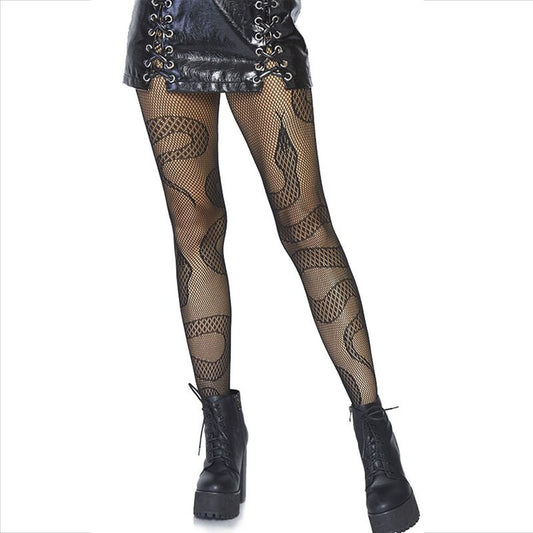 LEG AVENUE - BAS NET SERPENTS NOIR LEG AVENUE HOSIERY