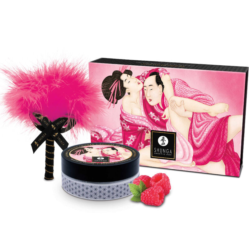 SHUNGA - KIT DE POUDRE DE MASSAGE COMESTIBLE FRAMBOISE SHUNGA BODY POWER
