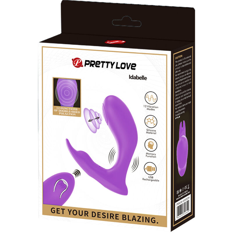 PRETTY LOVE - TÉLÉCOMMANDE À VIBRATION ET PULSATION IDABELLE VIOLET PRETTY LOVE BOTTOM