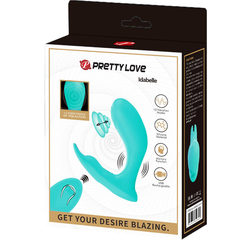 PRETTY LOVE - TÉLÉCOMMANDE À VIBRATION ET PULSATION IDABELLE BLEU PRETTY LOVE BOTTOM