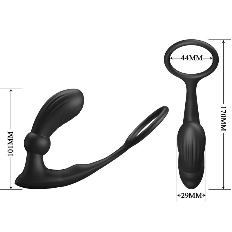 PRETTY LOVE - ANNEAU ANAL ET VIBRATEUR WARREN NOIR PRETTY LOVE BOTTOM
