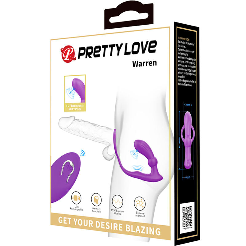 PRETTY LOVE - BAGUE WARREN ET VIBRATEUR ANAL VIOLET PRETTY LOVE BOTTOM