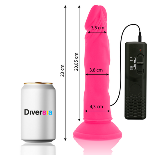DIVERSIA - DILDO SOUPLE AVEC VIBRATION ROSE 23 CM -O- 4.3 CM DIVERSIA