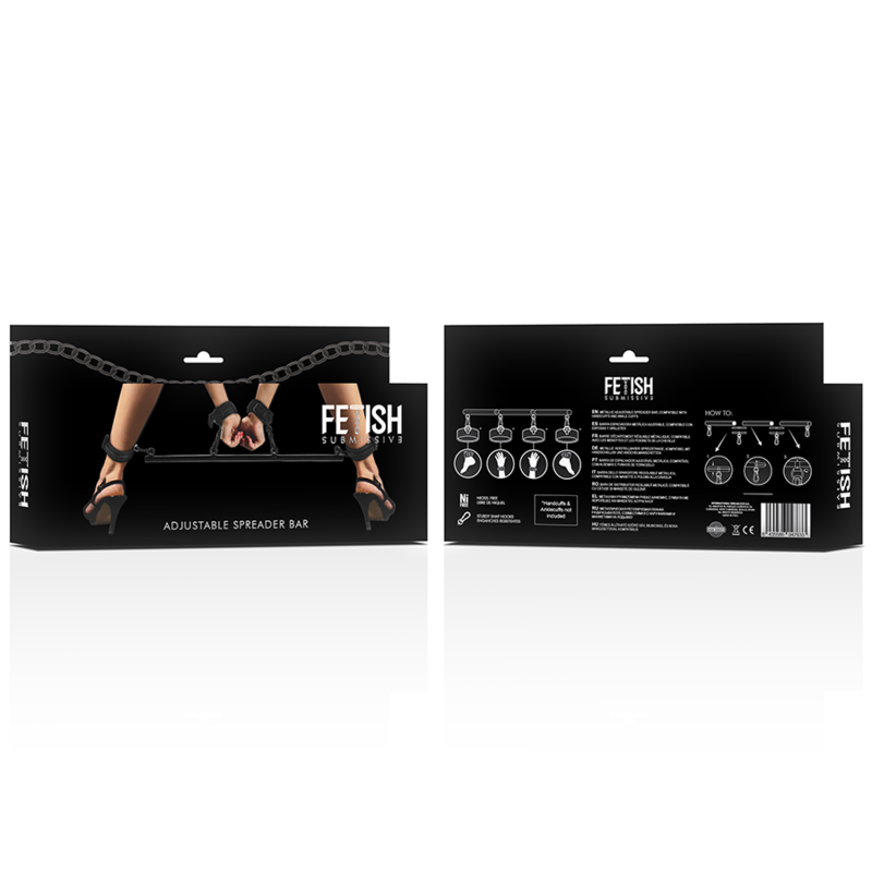 FETISH SUBMISSIVE BONDAGE - BARRE SÉPARATEUR RÉGLABLE 4 PIÈCES FETISH SUBMISSIVE BONDAGE