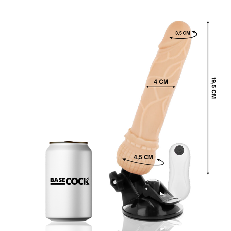 BASECOCK - VIBRATEUR TÉLÉCOMMANDE NATUREL RÉALISTE 19.5 CM -O- 4 CM BASECOCK