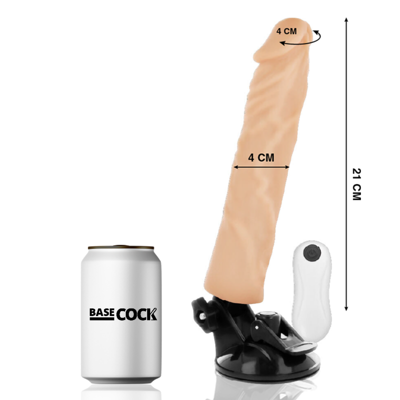 BASECOCK - VIBRATEUR RÉALISTE TÉLÉCOMMANDE NATUREL 21 CM -O- 4 CM BASECOCK