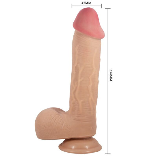 PRETTY LOVE - SÉRIE SLIDING SKIN GODE RÉALISTE AVEC VENTOUSE SLIDING SKIN FLESH 23,4 CM PRETTY LOVE HIGH GRADE