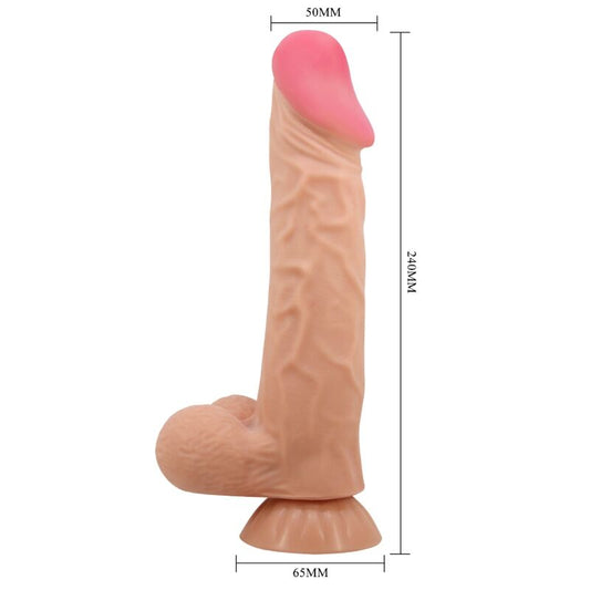 PRETTY LOVE - SÉRIE SLIDING SKIN GODE RÉALISTE AVEC VENTOUSE SLIDING SKIN TÉLÉCOMMANDE FLESH 24 CM PRETTY LOVE HIGH GRADE