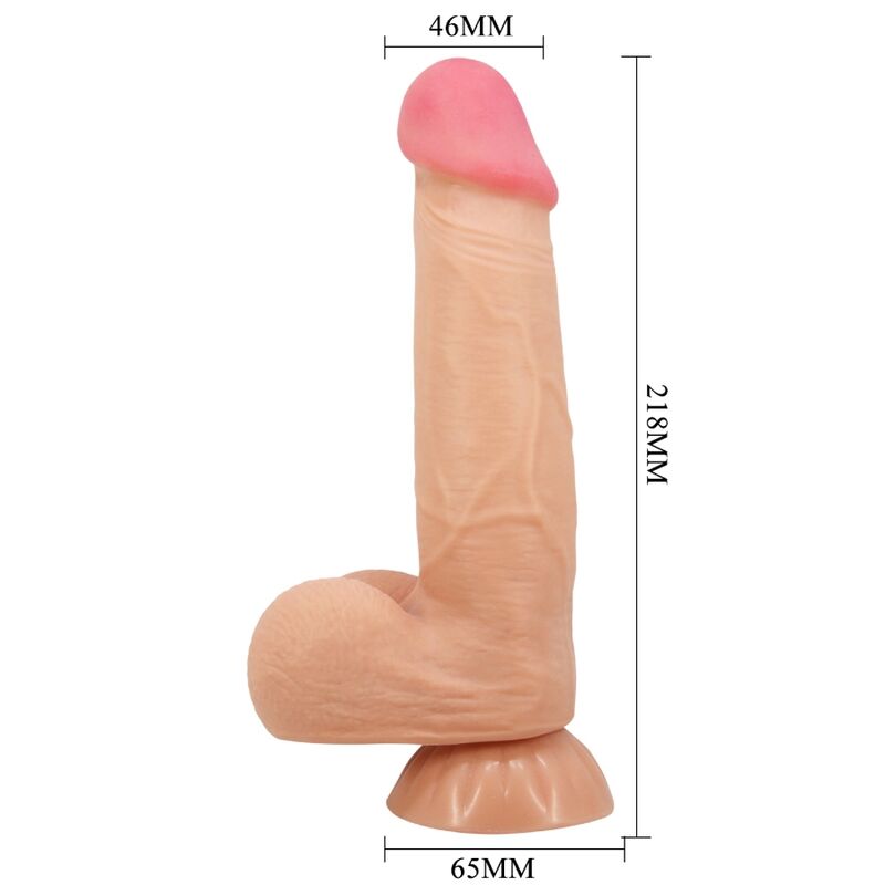 PRETTY LOVE - SÉRIE SLIDING SKIN GODE RÉALISTE AVEC VENTOUSE SLIDING SKIN TÉLÉCOMMANDE FLESH 21,8 CM PRETTY LOVE HIGH GRADE