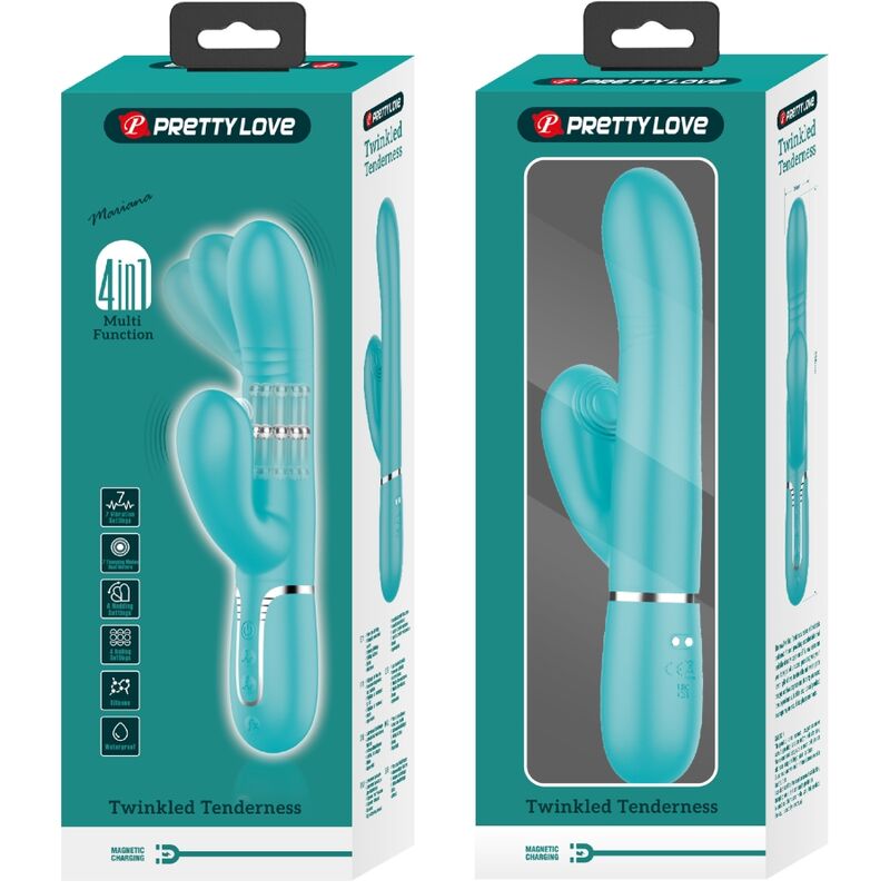 PRETTY LOVE - VIBRATEUR MULTIFONCTION G-SPOT VERT AQUA PRETTY LOVE FLIRTATION