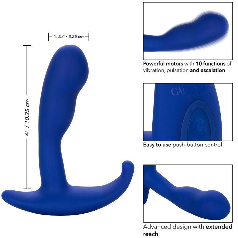 CALEXOTICS - ADMIRAL STIMULATEUR & VIBRATEUR ANAL COURBÉ BLEU CALEXOTICS
