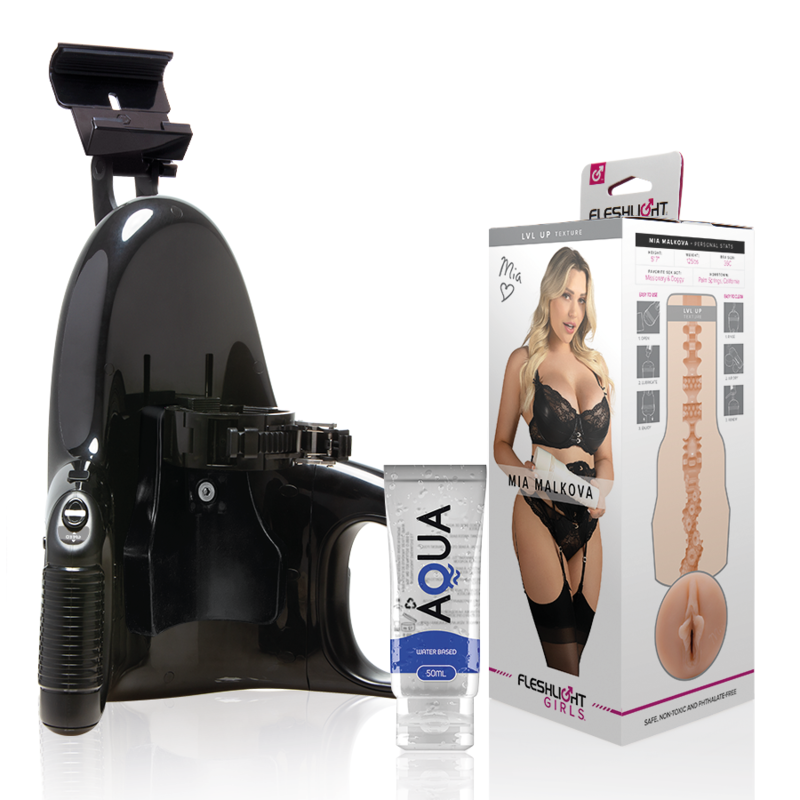 FLESHLIGHT - MIA MALKOVA VAGINA LVL UP + LANCEMENT UNIVERSEL + LUBRIFIANT DE QUALITÉ AQUA 50 ML FLESHLIGHT GIRLS