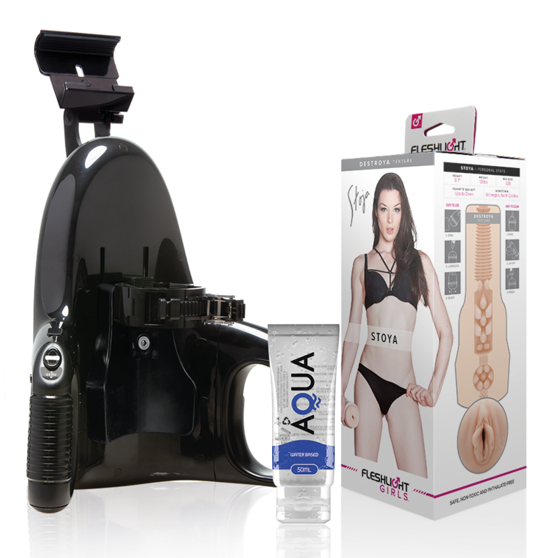FLESHLIGHT - VAGINA STOYA DESTROYA + LANCEMENT UNIVERSEL + LUBRIFIANT DE QUALITÉ AQUA 50 ML FLESHLIGHT GIRLS