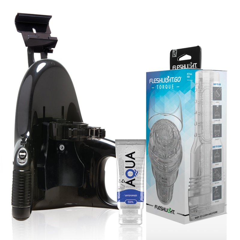 FLESHLIGHT - GO MASTURBADOR TORQUE ICE + LANCEMENT UNIVERSEL + LUBRIFIANT DE QUALITÉ AQUA 50 ML FLESHLIGHT ORIGIN