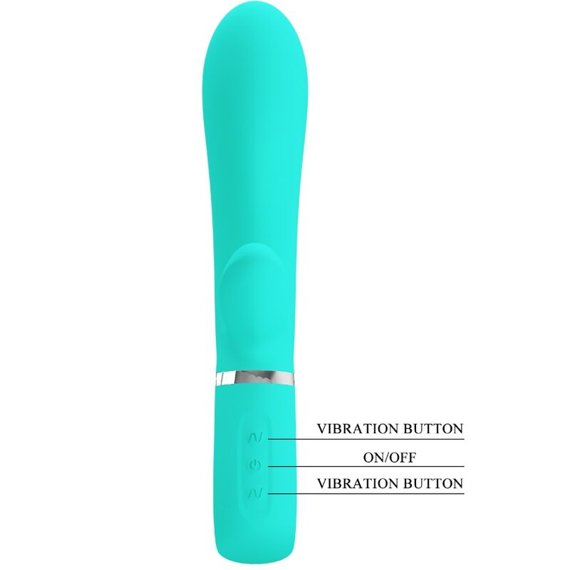 PRETTY LOVE - VIBRATEUR MULTIFONCTION G-SPOT THOMAS VERT AQUA PRETTY LOVE FLIRTATION