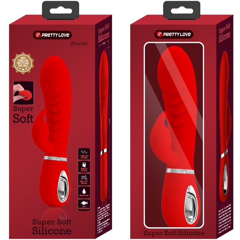 PRETTY LOVE - VIBRATEUR MULTIFONCTION G-SPOT PRESCOTT ROUGE PRETTY LOVE FLIRTATION