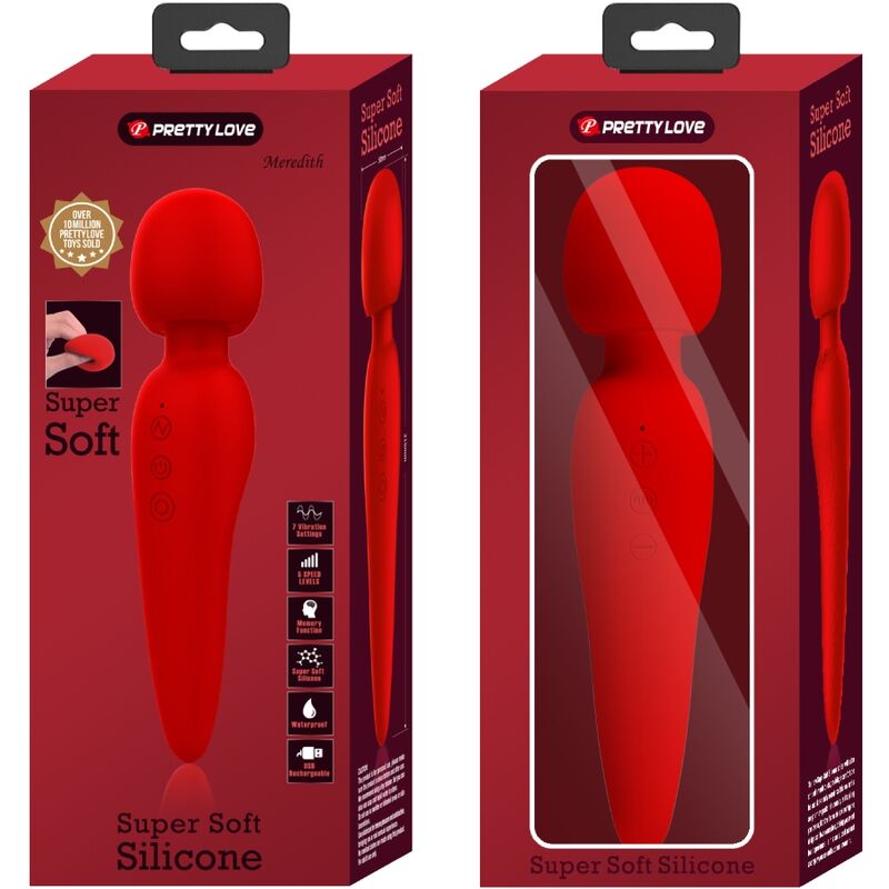 PRETTY LOVE - MASSEUR MEREDITH 12 MODES DE VIBRATION ROUGE PRETTY LOVE SMART