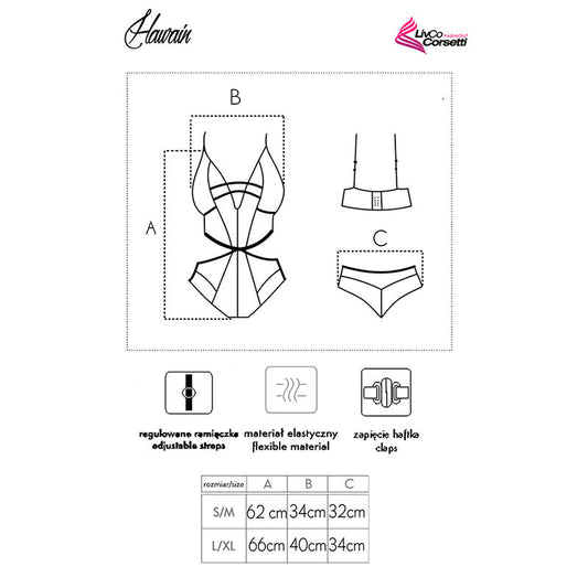 LIVCO CORSETTI FASHION - BODY HAWAIN LC 90665 NOIR LIVCO CORSETTI BODIES