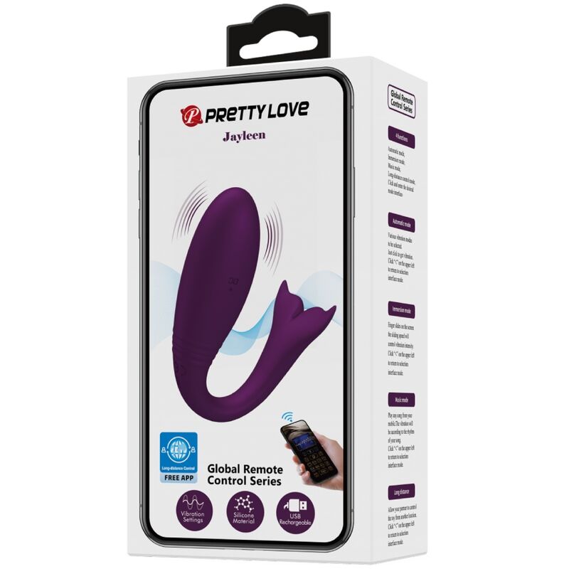 PRETTY LOVE - TÉLÉCOMMANDE JAYLEEN VIBRATOR APP VIOLET PRETTY LOVE LED