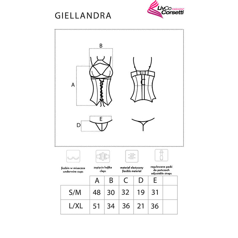LIVCO CORSETTI FASHION - COLLECTION GIELLANDRA FOR THE SENSES CORSET + CULOTTE NOIR LIVCO CORSETTI SETS