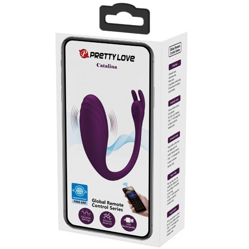 PRETTY LOVE - TÉLÉCOMMANDE CATALINA VIBRATOR APP VIOLET PRETTY LOVE LED