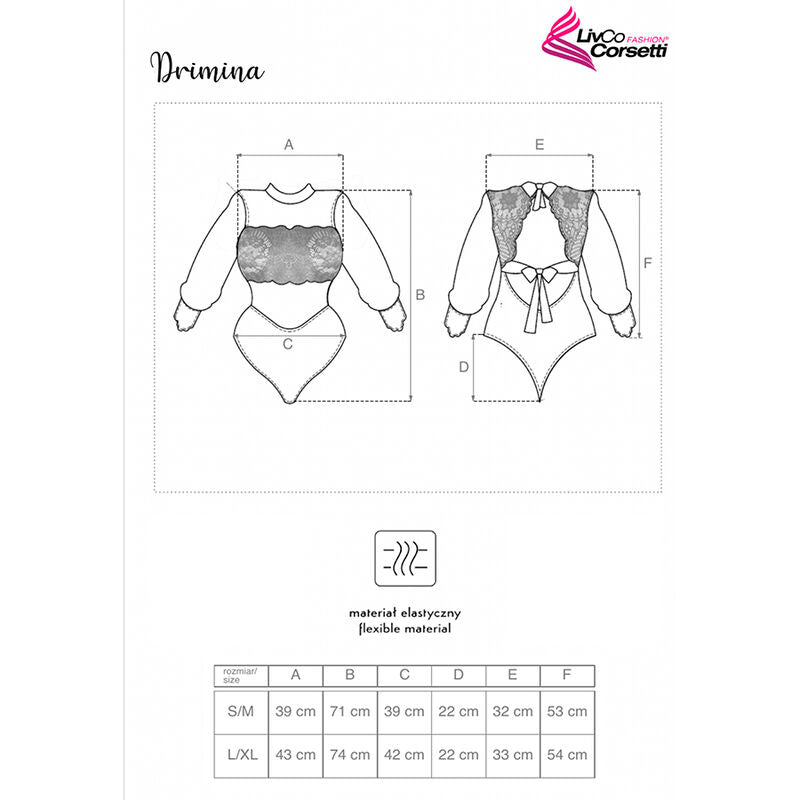 LIVCO CORSETTI FASHION - BODY DRIMINA LC90690 BLEU MARINE L/XL LIVCO CORSETTI BODIES