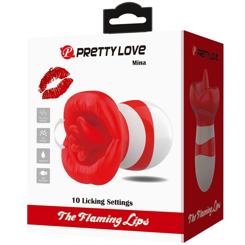 PRETTY LOVE - MINA STIMULATEUR DE LANGUE ROUGE CLAIR PRETTY LOVE FLIRTATION