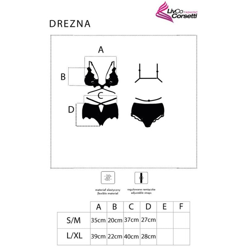 LIVCO CORSETTI FASHION - DREZNA LC 90733 SOUTIEN-GORGE + CULOTTE NOIR LIVCO CORSETTI SETS