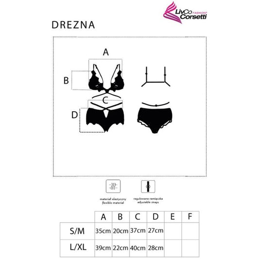 LIVCO CORSETTI FASHION - DREZNA LC 90733 SOUTIEN-GORGE + CULOTTE NOIR LIVCO CORSETTI SETS