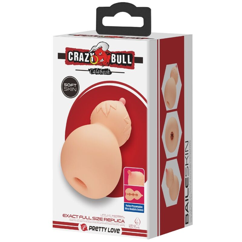 CRAZY BULL - MASTUBADOR EN FORME DE POITRINE CALEBASSE CRAZY BULL