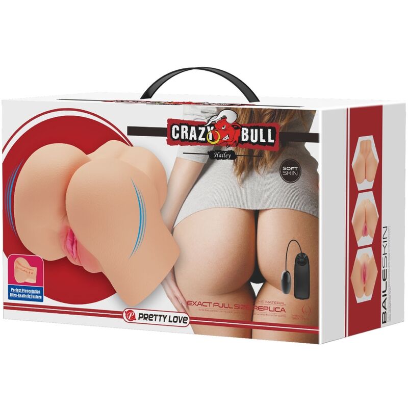 CRAZY BULL - VIBRATEUR VAGIN ET ANUS RÉALISTE HAILEY CRAZY BULL