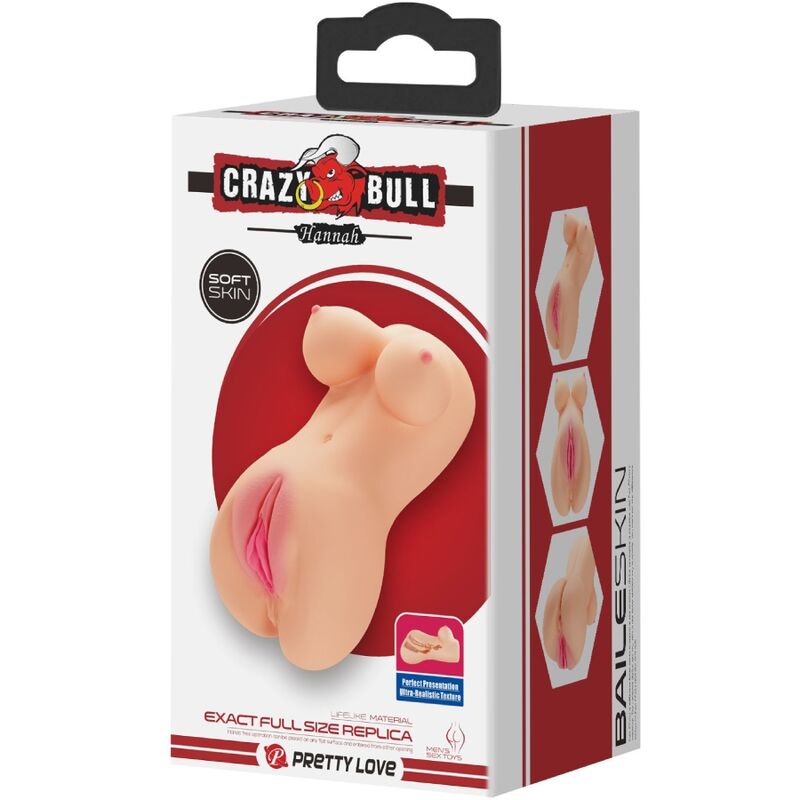 CRAZY BULL - VIBRATEUR VAGIN ET ANUS RÉALISTE HANNAH CRAZY BULL