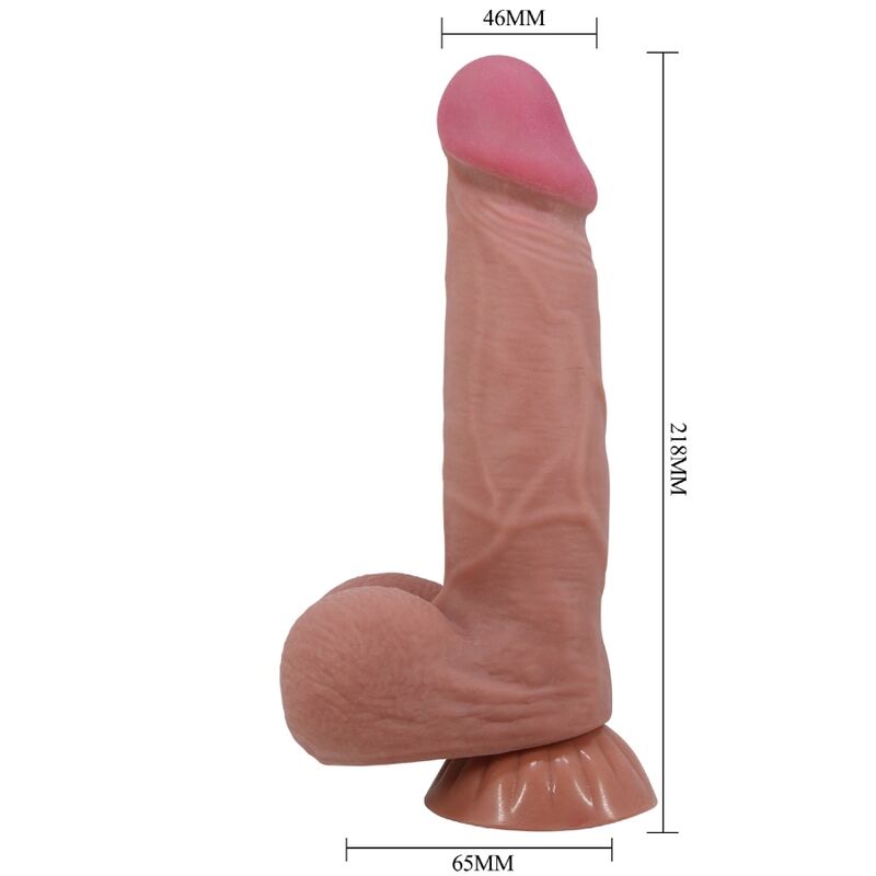 PRETTY LOVE - SÉRIE SLIDING SKIN GODE RÉALISTE AVEC VENTOUSE COULISSANTE PEAU BRUN 21,8 CM PRETTY LOVE HIGH GRADE